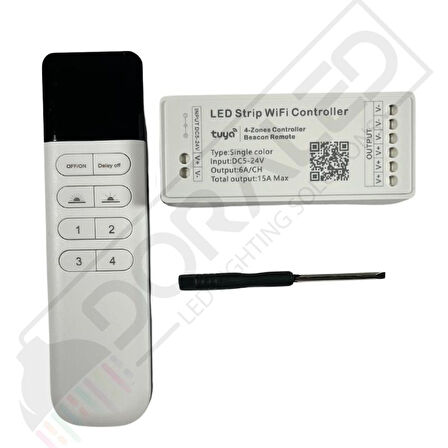 Tuya Destekli Wifi Kontrollü Dimmer Şerit Led Kontrol Devresi - 1 Kanal 