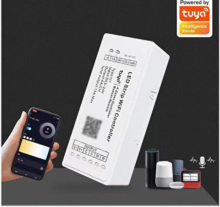Tuya Destekli Wifi Kontrollü Dimmer Şerit Led Kontrol Devresi - 1 Kanal 