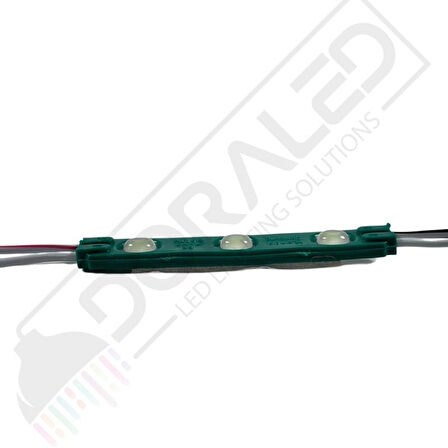 1,2 Watt 3lü Lensli Yeşil Led Modül 2835 Reklamcı Modül 10 Adet