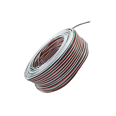 JFT Kablo 3 Lü Şerit Led Kablosu 4X0.22 Kalaylı %100 Bakır 100m