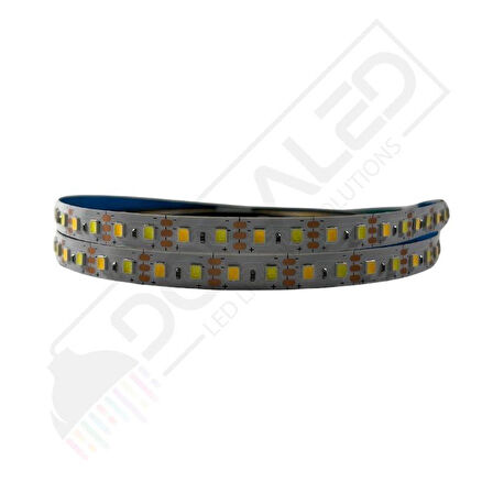 5V Beyaz+Gün Işığı çift Renkli Şerit Led (8mm PCB) 5 Volt Şerit Led (IP20) (5 Metre)