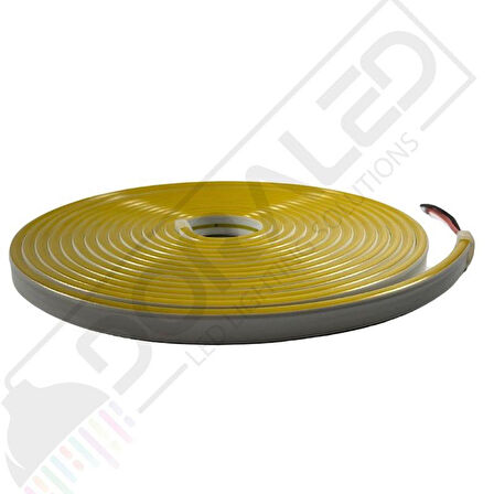 12 Volt 6x12mm Amber (Sarı) Esnek Neon Led 5 Metre (1 cm'de Kesilebilir.) 