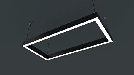 DİKDÖRTGEN LİNEER AYDINLATMA ARMATÜR Siyah - Beyaz 6000-6500K - Çap : 60x120cm (3,6m) - 115W - 14,950Lm