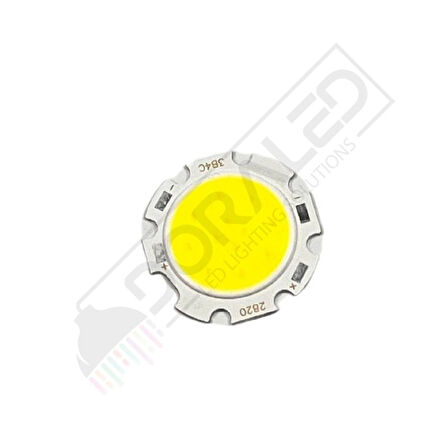 12V 5W Beyaz Cob Led  6000Kelvin 26mm 5 Watt12 Volt Cob Led (3 Adet)