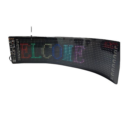 Bluetooth Lu Telefon Kontrollü 16x64 Flexible Matrix Led Ekran 5-12V (370*87 mm)
