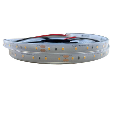 SAMSUNG ŞERİT LED SAMSUNG 60 LEDLİ 2835 SMD 3000K ŞERİT LED 24V 14.4W IP67 5M