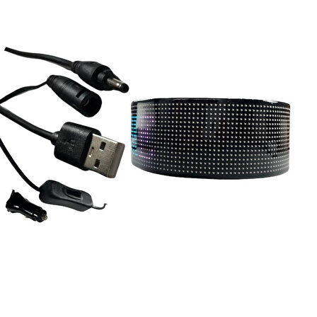 Bluetooth Lu Telefon Kontrollü 16x96 Flexible Matrix Led Ekran 5-12V (652*102 mm)
