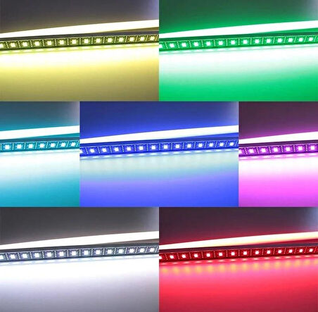 Alüminyum Kasa lı 5730 ledli Çubuk Led Bar Beyaz 6000-6500K-Şeffaf Cam