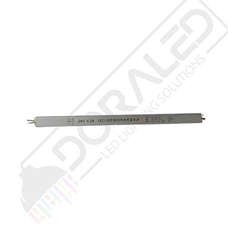 Ultra slim ince parmak led adaptör 24 volt 4,2 amper 100 watt (30x2x2cm)