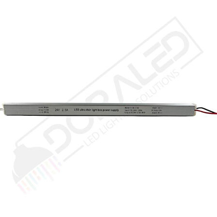 Ultra slim ince parmak led adaptör 24 volt 2,5 amper 60 watt (30x2x2cm)