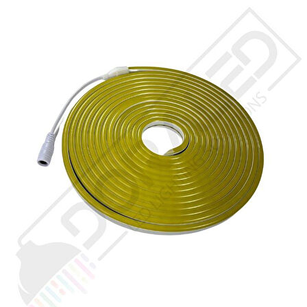 12 Volt 6x12mm Lemon Yellow Esnek Neon Led 5 Metre (1 cm'de Kesilebilir.) 