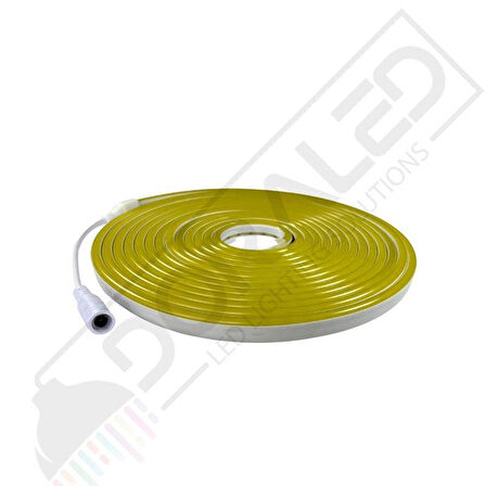 12 Volt 6x12mm Lemon Yellow Esnek Neon Led 5 Metre (1 cm'de Kesilebilir.) 