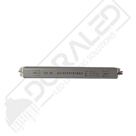 Ultra slim ince parmak led adaptör 12 volt 2 amper 24 watt (15x2x2cm)