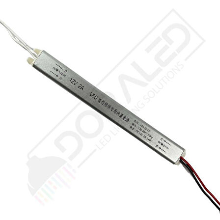 Ultra slim ince parmak led adaptör 12 volt 2 amper 24 watt (15x2x2cm)