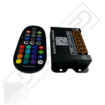 Bluetooth Kontrollü + Kumandalı  RGBW Led Kontrol Kumandası 5-24V 30A