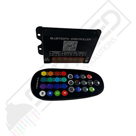 Bluetooth Kontrollü + Kumandalı  RGBW Led Kontrol Kumandası 5-24V 30A