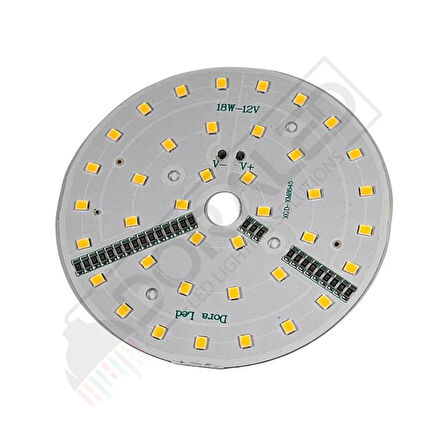 12Volt 18Watt Smd 5630 Ledli Led Modül 10mm Delik Çaplı Gün Işığı 12V 18W Avize Ledi 88mm