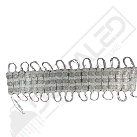 24 Volt  Gün Işığı Watt 3 lü Lensli 3030 Reklamcı Modül (10 Adet)