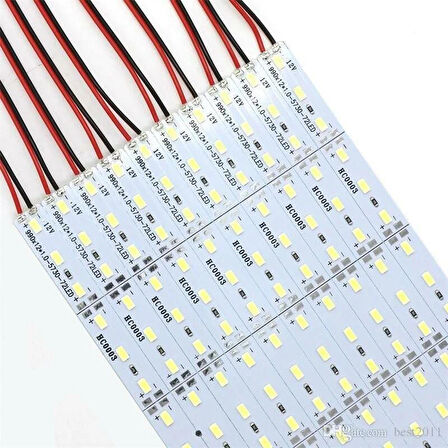 12 Volt BANTLI 5730 Ledli Led Bar Alüminyum Çubuk Led 72 Ledli Mavi