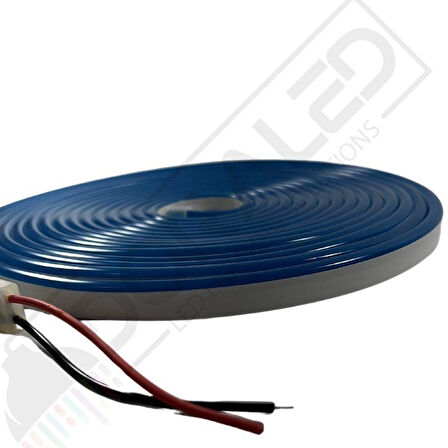 12 Volt 6x12mm Mavi Esnek Neon Led 5 Metre (1 cm'de Kesilebilir.) 