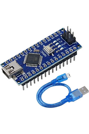 Arduino Nano Klon USB Chip CH340 + USB Kablo