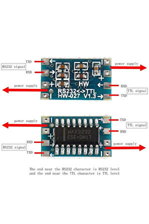 Seri Port Mini RS232 - TTL Dönüştürücü Adaptör Modül Kartı MAX3232