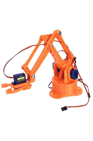 Arduino Robot Kol 3d Baskı 4 Servo Takılmış Halde MONTAJ YAPILMIŞ