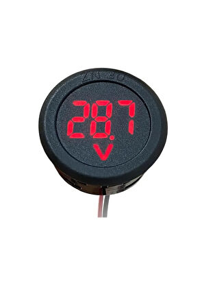 Voltmetre Dc 4-100v Led Dijital Ekran Dairesel Kırmızı