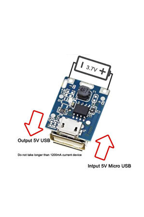 5V 1A Powerbank Şarj Devresi Koruma Modülü