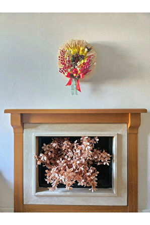 Işıklı Yılbaşı Duvar ve Kapı Süsü – El Yapımı Kırmızı & Altın Noel Dekoru