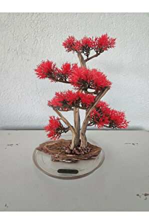 El Yapımı Epoksi Tabanlı Bonsai Ağaç Dekoru – 3 Renk Seçeneği (Yeşil, Kırmızı, Turuncu)