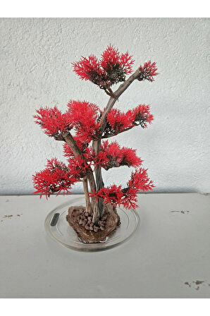 El Yapımı Epoksi Tabanlı Bonsai Ağaç Dekoru – 3 Renk Seçeneği (Yeşil, Kırmızı, Turuncu)