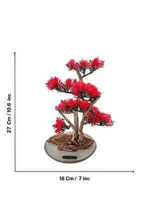 El Yapımı Epoksi Tabanlı Bonsai Ağaç Dekoru – 3 Renk Seçeneği (Yeşil, Kırmızı, Turuncu)