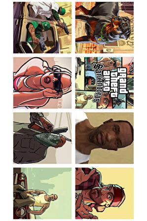 Gta San Andreas 8li Sticker GTA IV, V Carl Sticker set