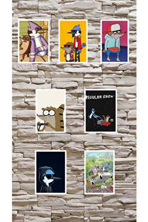 Regular Show 8li karışık sticker Mordecai, Rigbyi Benson, Kasadam, Çakbeşlik stickers