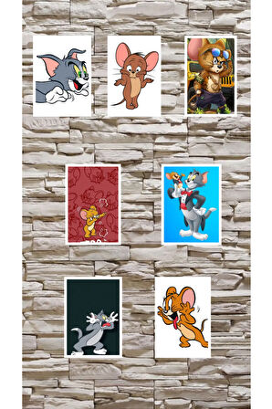 Tom ve Jerry Karışık 8li Sticker Set Tom&Jerry