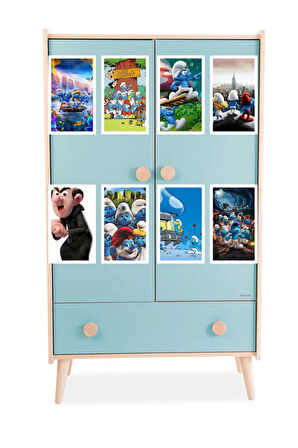 The Smurfs, Şirinler 8li karışık sticker set.