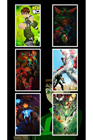 BEN10 Gwen Tennyson - Şimşek Hız - Vilgax - Gölge Hayalet- Wildvine sticker set