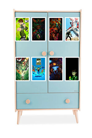 BEN10 Gwen Tennyson - Şimşek Hız - Vilgax - Gölge Hayalet- Wildvine sticker set