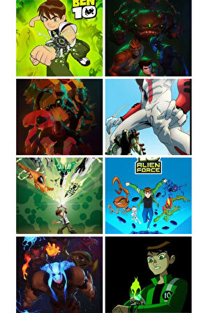 BEN10 Gwen Tennyson - Şimşek Hız - Vilgax - Gölge Hayalet- Wildvine sticker set