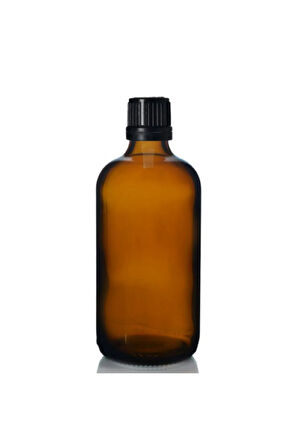 Amber dropper siyah içten damlalıklı kapaklı cam şişe 100 ml 5 adet