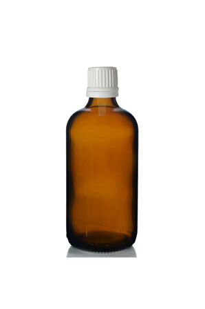 Amber dropper beyaz içten damlalıklı kapaklı cam şişe 100 ml 5 adet