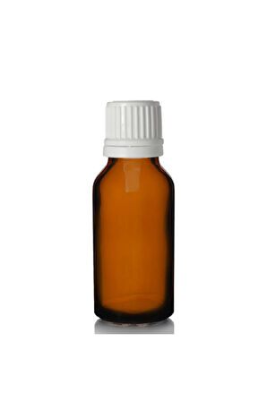 Amber dropper beyaz içten damlalıklı kapaklı cam şişe 20 ml 5 adet