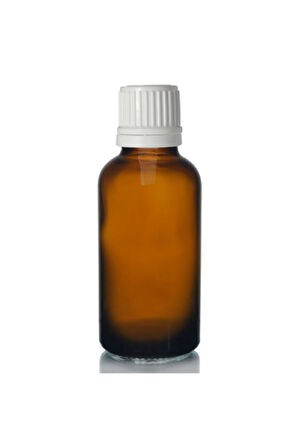 Amber dropper beyaz içten damlalıklı kapaklı cam şişe 30 ml 10 adet