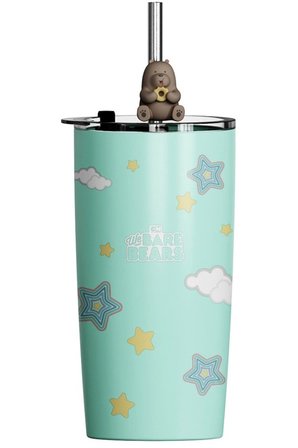Miniso We Bare Bears Lisanslı Pipetli Termos (530Ml) - Boz Ayı