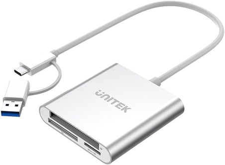 Unitek Y-9313D C Tipi Usb Kart Okuyucu Hepsi Bir Arada Gümüş