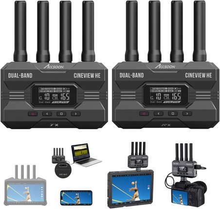 Accsoon Cineview He Kablosuz Video Ve Görüntü Aktarım Sistemi, Giriş Ve Hdmi/Uvc Çıkışı, Çift Transf