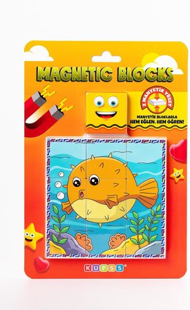 Küpss Manyetik Blok Çift Taraflı 9 Parçalı Mıknatıslı Melek Baliği - Balon Baliği Puzzle - 2 Görsel
