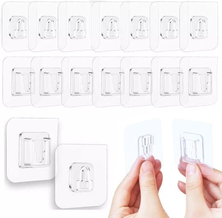 Aee® 10 Çift Yapışkanlı Geçmeli Asma Aparatı Kanca Askı Sabitleyici Klips Seti – Delmeden Montaj – S