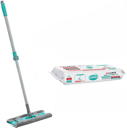 Smarter Magic Mop + Yer Temizlik Havlusu Hediyeli Paspas Mandallı Set Yüzey Bez Uyumlu